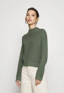 Brandneu ❤️ Even&Odd CROPPED MOCK NECK - Strickpullover - Green | Damen ✔️