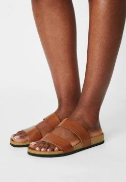 Blitzangebot ⌛ Even&Odd Damen Pantolette Flach - Cognac 😀