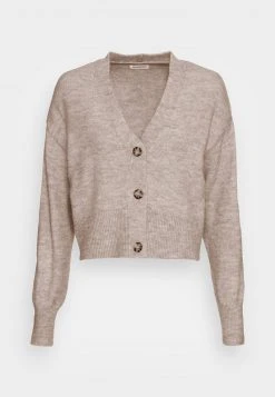 Am billigsten 👍 Even&Odd Damen BASIC BLEND BUTTON CROP - Strickjacke - Taupe ❤️ -Even Odd Verkäufe 1e96ada1c2764afbb04adb73c5979e66