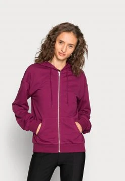 Billig ⭐ Even&Odd Damen BASIC HOODIE JACKET WITH POCKETS - Kapuzenpullover - Purple 🎁