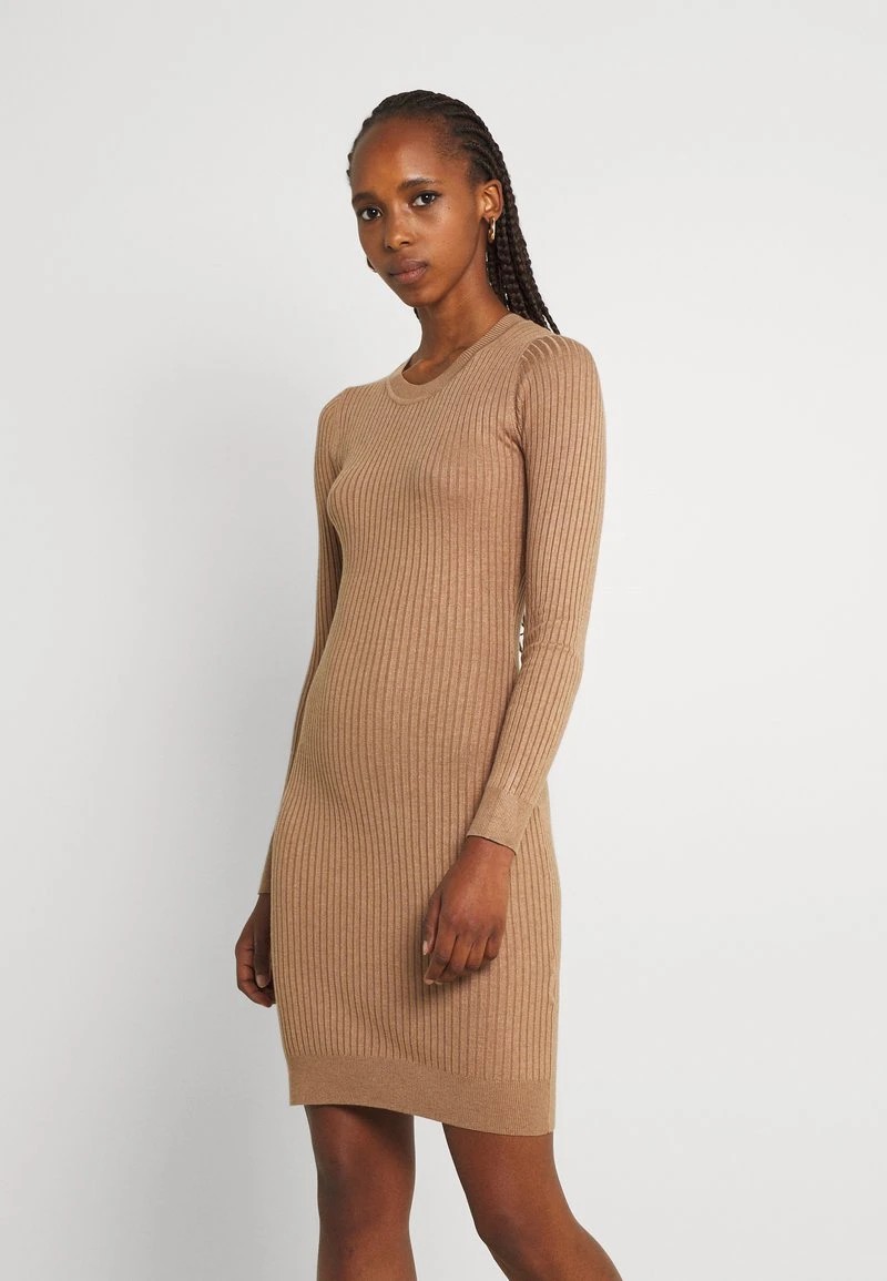 Schlussverkauf 🎁 Even&Odd Damen Knit Mini Wide Rib Basic Dress - Etuikleid - Mottled Dark Brown ✔️ 3 Schlussverkauf 🎁 Even&Odd Damen Knit Mini Wide Rib Basic Dress - Etuikleid - Mottled Dark Brown ✔️