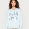 Am billigsten 👍 Even&Odd Damen PRINTED OVERSIZED - Sweatshirt - Light Blue ✨
