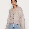 Am billigsten 👍 Even&Odd Damen BASIC BLEND BUTTON CROP - Strickjacke - Taupe ❤️ -Even Odd Verkäufe 302595153751479eb27ba596121fc0db