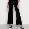 Großhandel 💯 Even&Odd Damen Velvet Flared Leg Trousers - Stoffhose - Black 😍