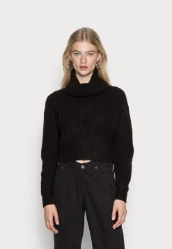 Angebote 🔥 Even&Odd Damen CROPPED LOOSE TURTLENECK - Strickpullover - Black 😍