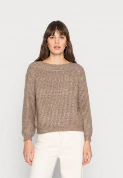 Aktion ⌛ Even&Odd Damen OFF SHOULDER JUMPER - Strickpullover - Mottled Beige ✔️