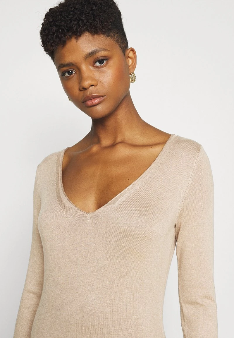 Neu 😉 Even&Odd Damen KNIT MAXI V NECK DRESS WITH SLIT - Strickkleid - Camel 👍 6 Neu 😉 Even&Odd Damen KNIT MAXI V NECK DRESS WITH SLIT - Strickkleid - Camel 👍 – Bild 4