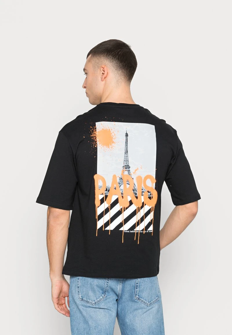Billig ❤️ Even&Odd GRAFFITI PARIS BACK PRINT TEE UNISEX - T-Shirt Print - Black 🤩 3 Billig ❤️ Even&Odd GRAFFITI PARIS BACK PRINT TEE UNISEX - T-Shirt Print - Black 🤩