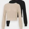 Top 10 ⭐ Even&Odd Damen 2 PACK - Strickpullover - Black/beige 🧨
