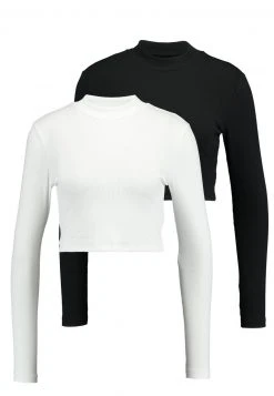 Bestpreis 👍 Even&Odd Damen 2 PACK - Langarmshirt - White/black 🔔