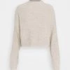 Brandneu 🎉 Even&Odd Damen BAT SHAPE MOCK NECK SHORTER - Strickpullover - Beige ⌛