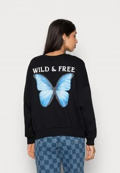 Brandneu 💯 Even&Odd Damen BUTTERFLY BACK PRINT OVERSIZED - Sweatshirt - Black 🔔