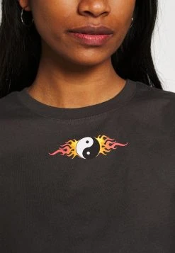 Budget 👍 Even&Odd Damen CLARE YIN YANG FLAMES SMALL PRINT TEE / 801 - ANTHRACITE - T-Shirt Print - Anthracite ⭐ -Even Odd Verkäufe 82d9183e9ca746609803224b4cd83a62