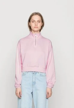 Blitzangebot 🎁 Even&Odd Damen CROPPED WITH HALF ZIP COLLAR - Sweatshirt - Light Pink ✔️