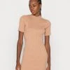 Coupon 🎁 Even&Odd Damen PERKIN NECK SHORT SLEEVE DRESS - Strickkleid - Camel 😉 -Even Odd Verkäufe 923403aba0d84046a6b6f092408901f9