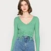 Auslauf 🤩 Even&Odd Damen Langarmshirt - Green ❤️ -Even Odd Verkäufe 925405922c324bea977ab9c592bab93b