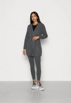 Schlussverkauf ❤️ Even&Odd Damen CARDIGAN & LEGGINGS SET - Strickjacke - Mottled Dark Grey ✔️