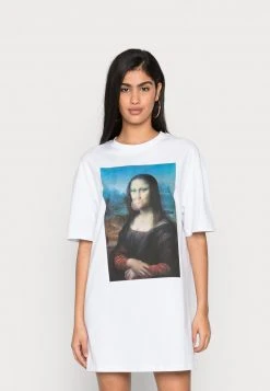 Blitzangebot ⭐ Even&Odd Damen 😀 DRESS WITH BIG PLACEMENT - Jerseykleid - White/multi Coloured 👏