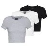 Coupon ✨ Even&Odd Damen 3 PACK - T-Shirt Basic - White/black/light Grey 🎉