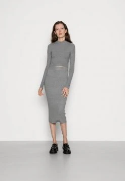 Bestpreis 🛒 Even&Odd Damen PERKIN CROPPED SKIRT SET - Strickpullover - Mottled Grey 🎉