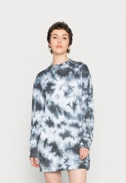 Neu ✨ Even&Odd Damen CREW NECK TYE DIE DRESS - Freizeitkleid - Black/white 🤩
