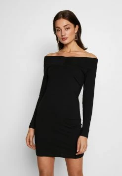 Neu 💯 Even&Odd Damen BASIC - OFF-SHOULDER MINI LONG SLEEVES DRESS - Etuikleid - Black 🛒