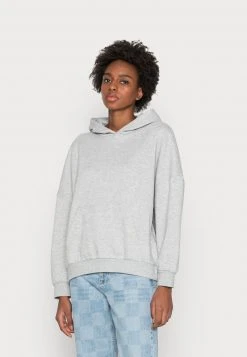 Bestes Angebot ⭐ Even&Odd Damen HOODIE LONG WITHOUT DRAWCORD AND POCKET - Kapuzenpullover - Mottled Light Grey ⭐