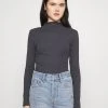Schlussverkauf 🛒 Even&Odd Damen Langarmshirt - Dark Grey 🤩
