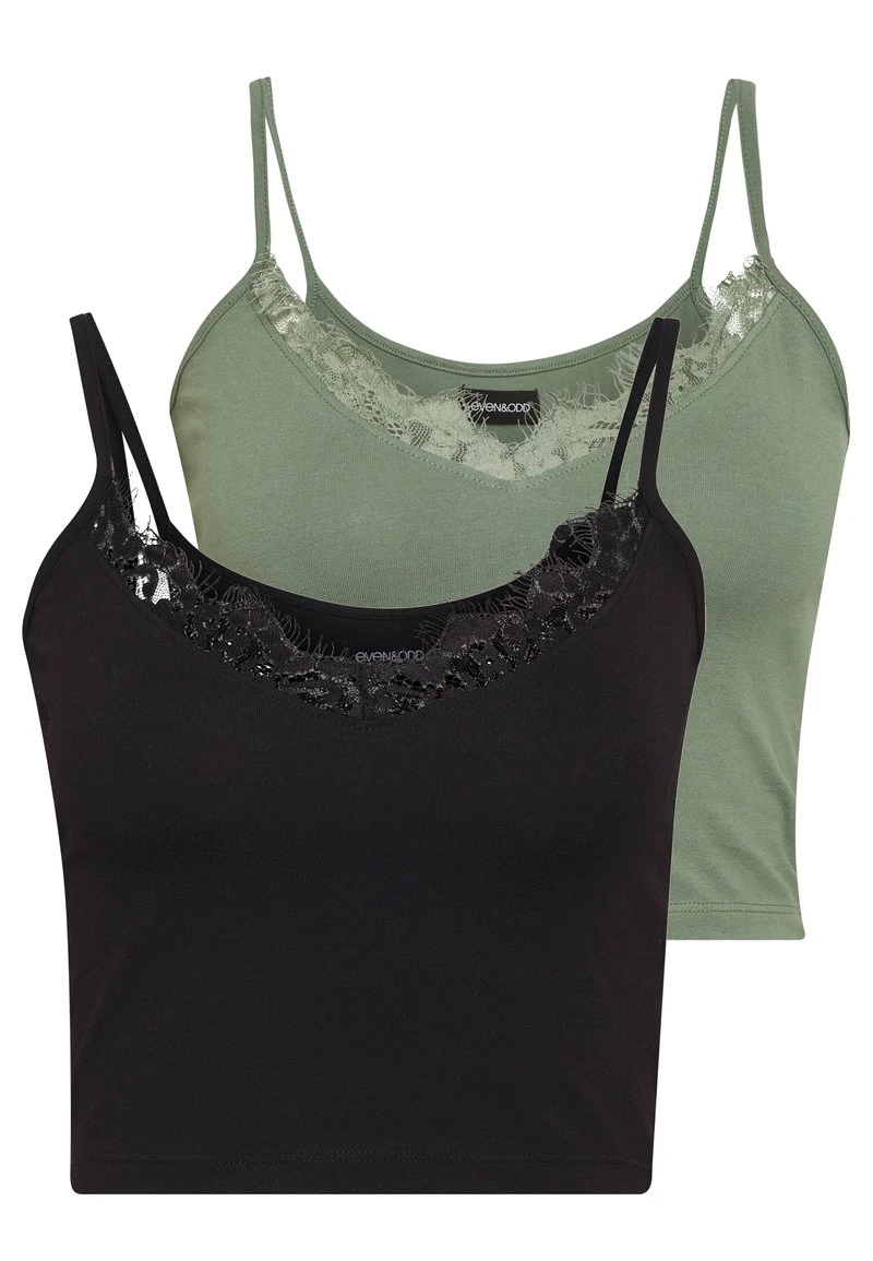 Bestes Angebot 😉 Even&Odd Damen 2 PACK - Top - Green/black ⭐ 3 Bestes Angebot 😉 Even&Odd Damen 2 PACK - Top - Green/black ⭐