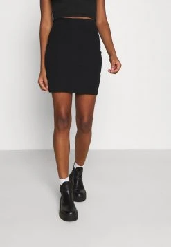 Angebote 🌟 Even&Odd Damen Basic Mini Ribbed Skirt - Bleistiftrock - Black ⭐