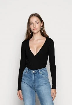 Schlussverkauf 😍 Even&Odd BODYSUIT BASIC - Langarmshirt - Black | Damen 😉