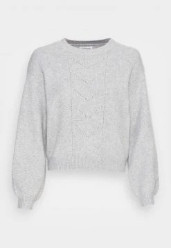 Auslauf 🛒 Even&Odd Damen POINTELLE CREW NECK JUMPER - Strickpullover - Mottled Light Grey ⌛ -Even Odd Verkäufe df061a586f1043db84742131eda9a9c2