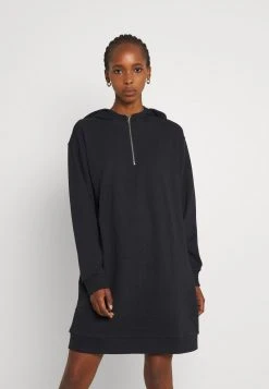 Auslauf 🥰 Even&Odd Casual Hooded Sweat Mini Dress - Freizeitkleid - Black | Damen 🤩