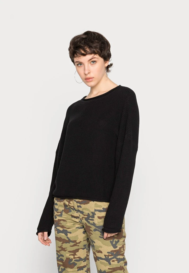 Brandneu 🎉 Even&Odd Damen OVERSIZE CROPPED ROLLED EDGE JUMPER - Strickpullover - Black ✨ 3 Brandneu 🎉 Even&Odd Damen OVERSIZE CROPPED ROLLED EDGE JUMPER - Strickpullover - Black ✨
