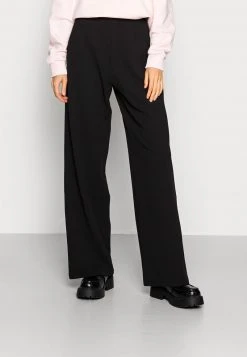 Bester Verkauf ⌛ Even&Odd Damen Basic Wide Leg Trousers - Stoffhose - Black ✨