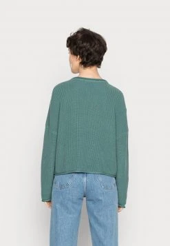 Schlussverkauf 🥰 Even&Odd Damen OVERSIZE CROPPED ROLLED EDGE JUMPER - Strickpullover - Green ✔️ -Even Odd Verkäufe f135be8a65d2485f840053de237a256e