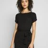 Beste Bewertungen von ⭐ Even&Odd Damen BASIC Short Sleeves Mini Belted Dress - Jerseykleid - Black/black 🎉