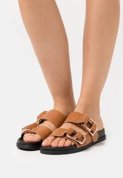 Bester Verkauf ✔️ Even&Odd Damen Pantolette Flach - Cognac ✨