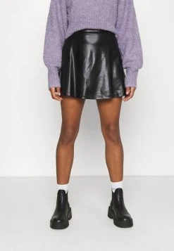 Bestes Angebot ❤️ Even&Odd Damen Mini PU Leather A-line 🧨 Skirt - A-Linien-Rock - Black ⭐