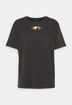 Budget 👍 Even&Odd Damen CLARE YIN YANG FLAMES SMALL PRINT TEE / 801 - ANTHRACITE - T-Shirt Print - Anthracite ⭐ -Even Odd Verkäufe f88deb009b5244658ce31f30178cf2ab